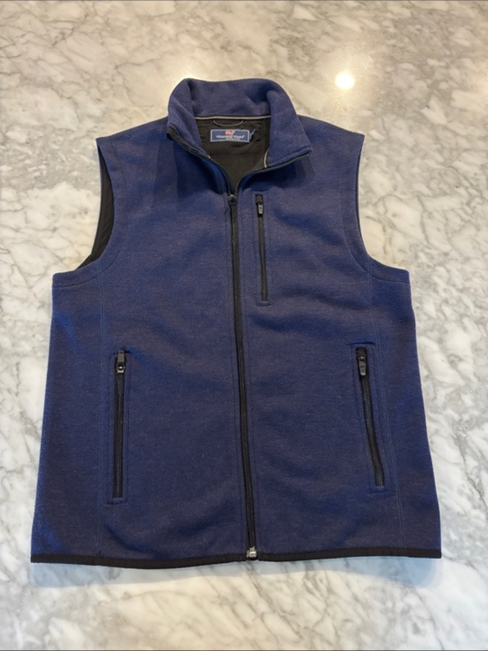 Vineyard Vines Mountain Fleece vest, navy blue, size XS